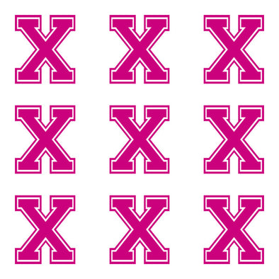 ID4 Varsity Large Pink Letter X 