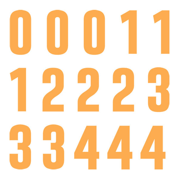 iD4 Euro Number Kit Orange Large Neon Sheet 1
