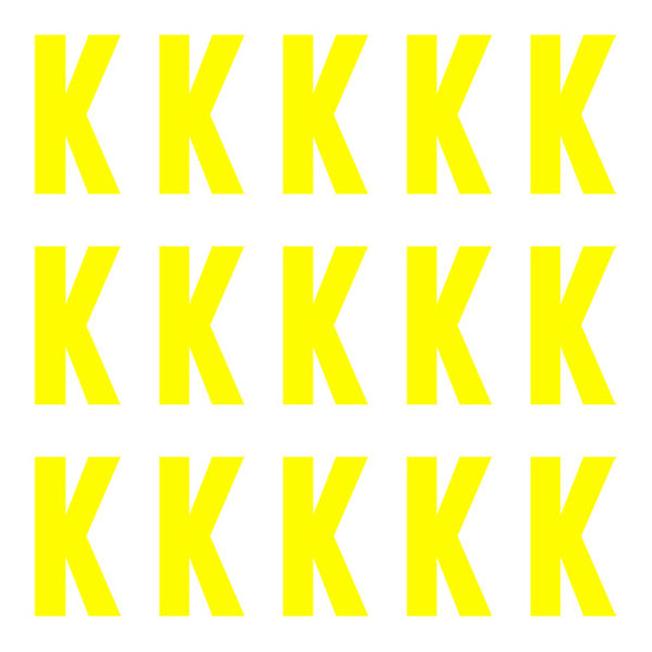 ID4 Euro Large Neon Yellow Letter K 