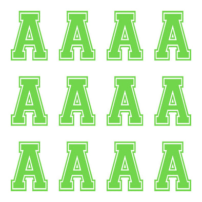 ID4 Varsity Large Lime Letter A 