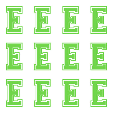 ID4 Varsity Large Lime Letter E 