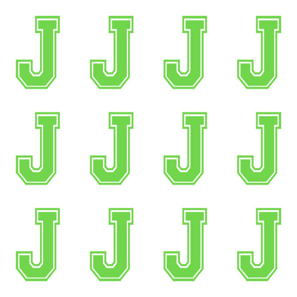ID4 Varsity Large Lime Letter J 