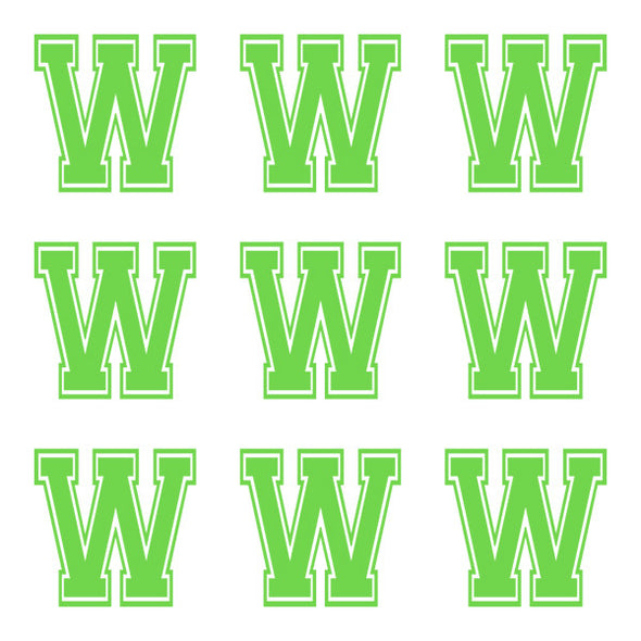 ID4 Varsity Large Lime Letter W 
