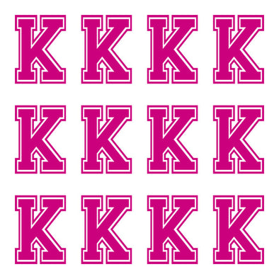 ID4 Varsity Large Pink Letter K 
