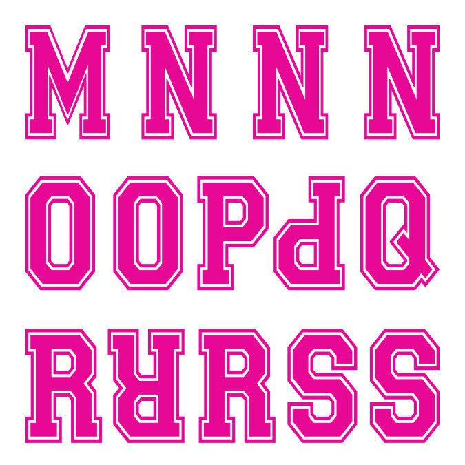 Varsity Large Pink Letter Kit Four Sheets