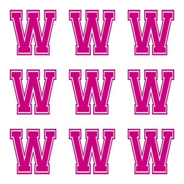 ID4 Varsity Large Pink Letter W 