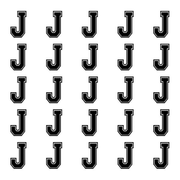 ID4 Varsity Small Black Letter J 