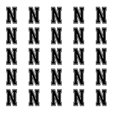 N - Typography (Black) - Letter N - Sticker