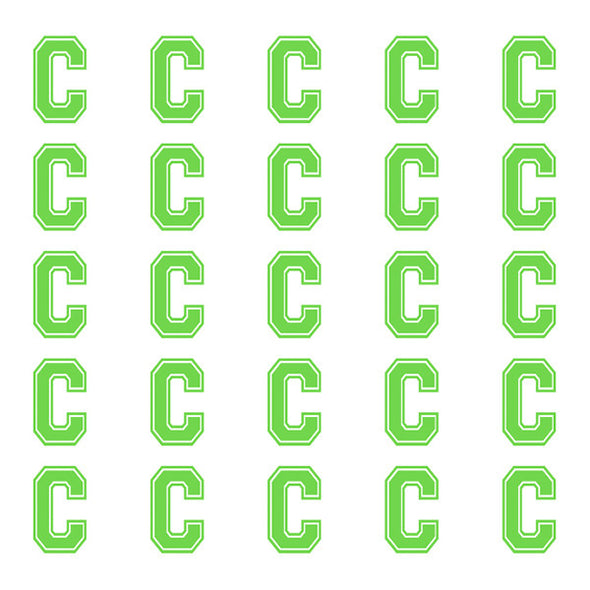 ID4 Varsity Small Lime Letter C 