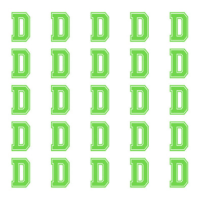 ID4 Varsity Small Lime Letter D 