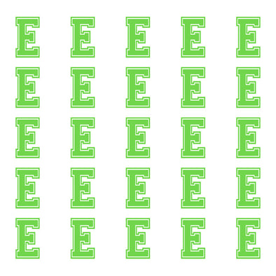 ID4 Varsity Small Lime Letter E 