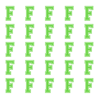 ID4 Varsity Small Lime Letter F 