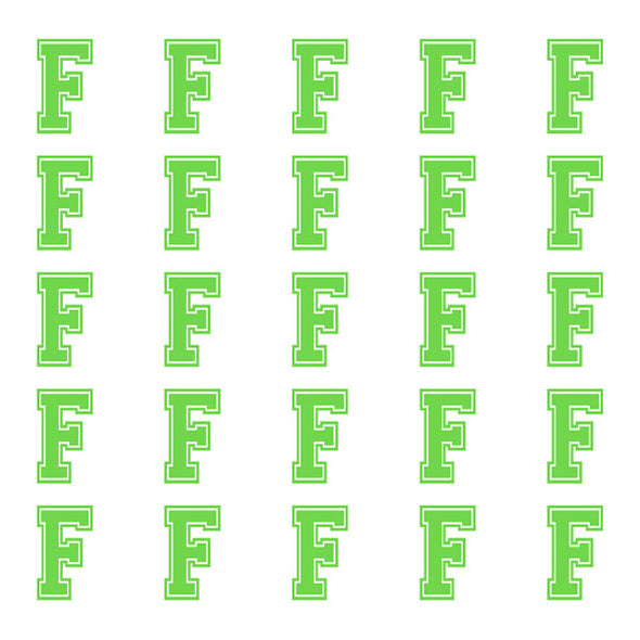 ID4 Varsity Small Lime Letter F 