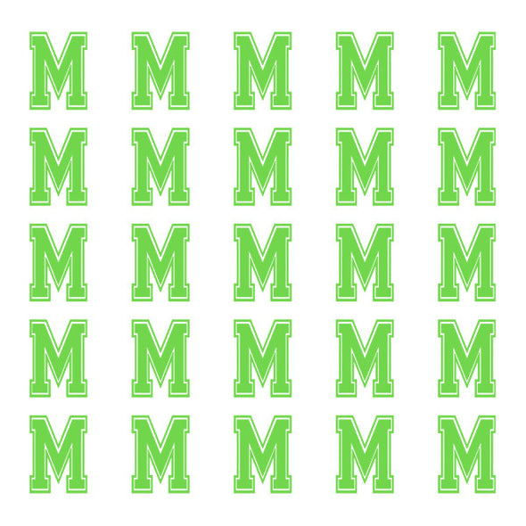 ID4 Varsity Small Lime Letter M 
