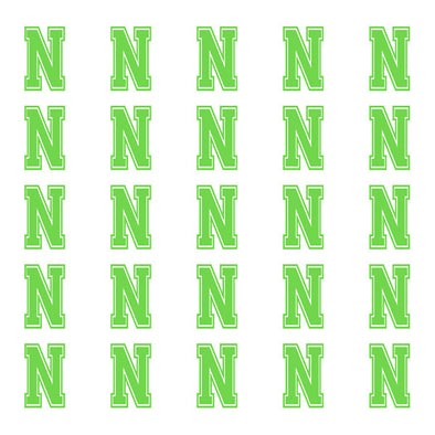 ID4 Varsity Small Lime Letter N 