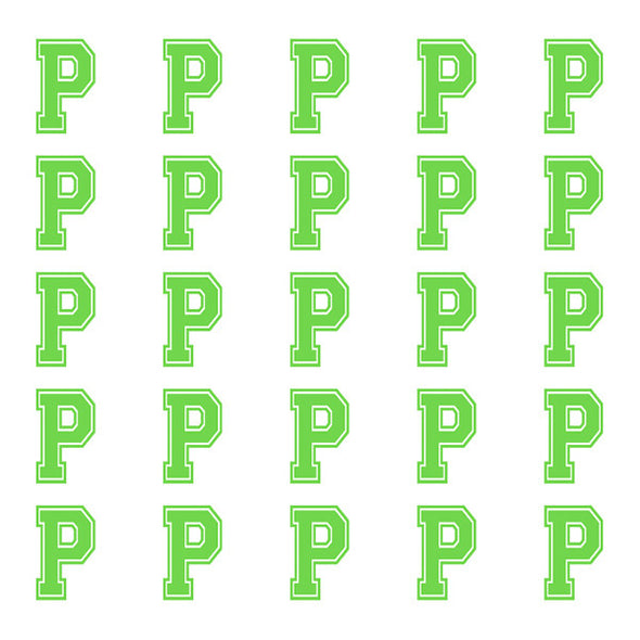 ID4 Varsity Small Lime Letter P 
