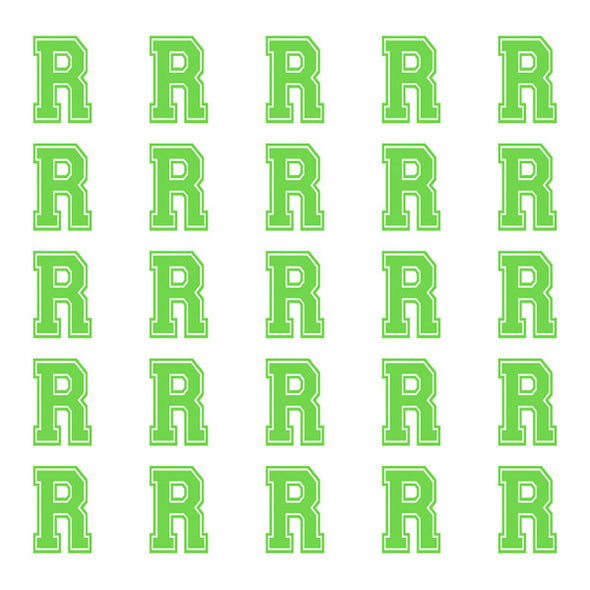 ID4 Varsity Small Lime Letter R 