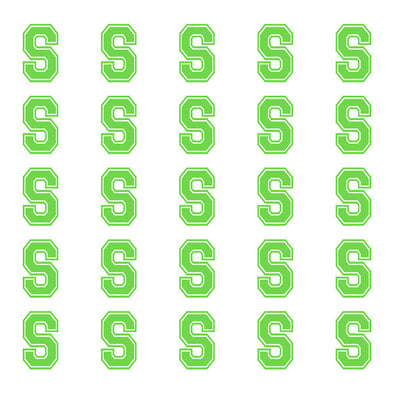 ID4 Varsity Small Lime Letter S 