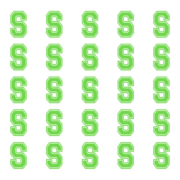 ID4 Varsity Small Lime Letter S 