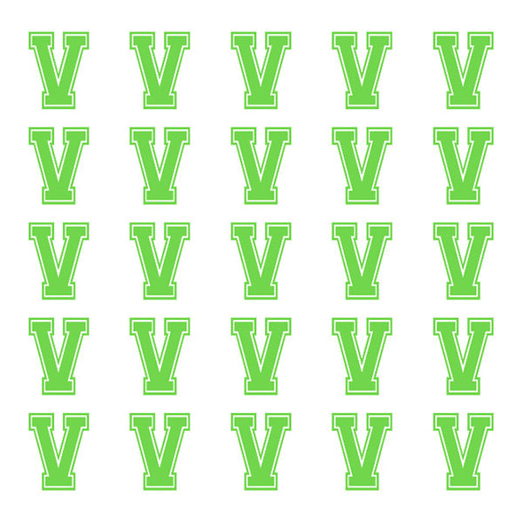 ID4 Varsity Small Lime Letter V 