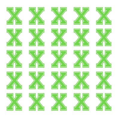 ID4 Varsity Small Lime Letter X 
