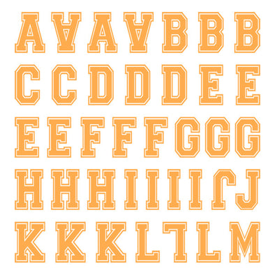 iD4 Varsity Letter Kit Orange Small Neon Sheet 1