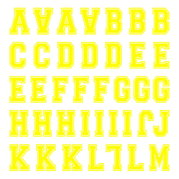 iD4 Varsity Letter Kit Yellow Small Neon Sheet 1