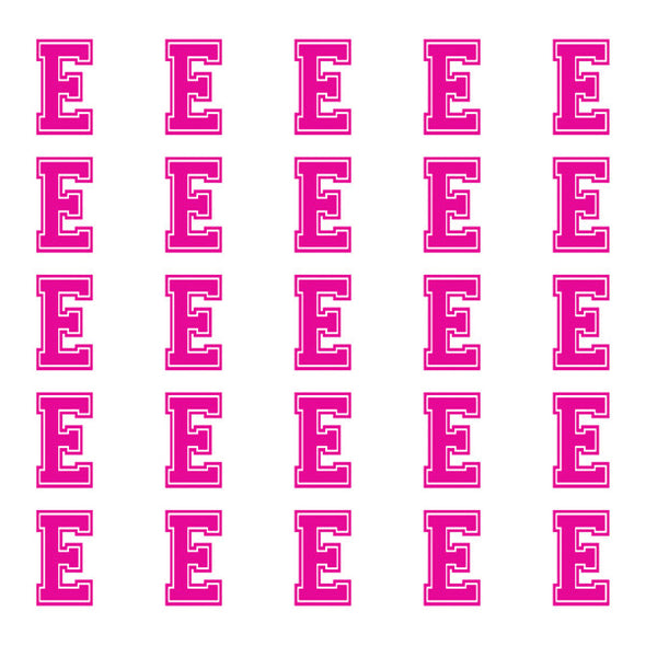 ID4 Varsity Small Pink Letter E 