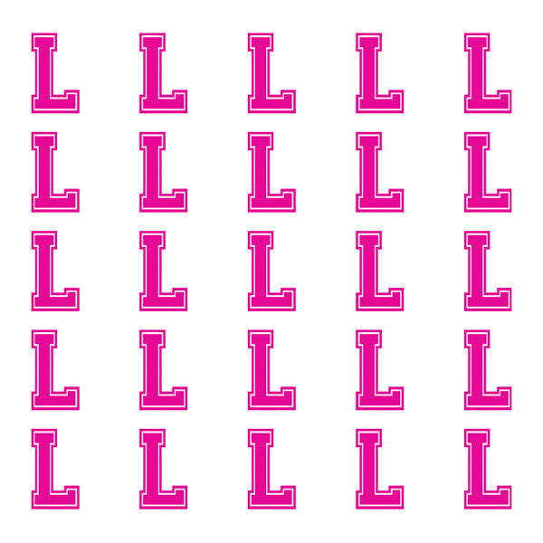 pink letter l