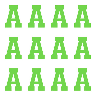 ID4 Varsity Pro Large Lime Letter A 