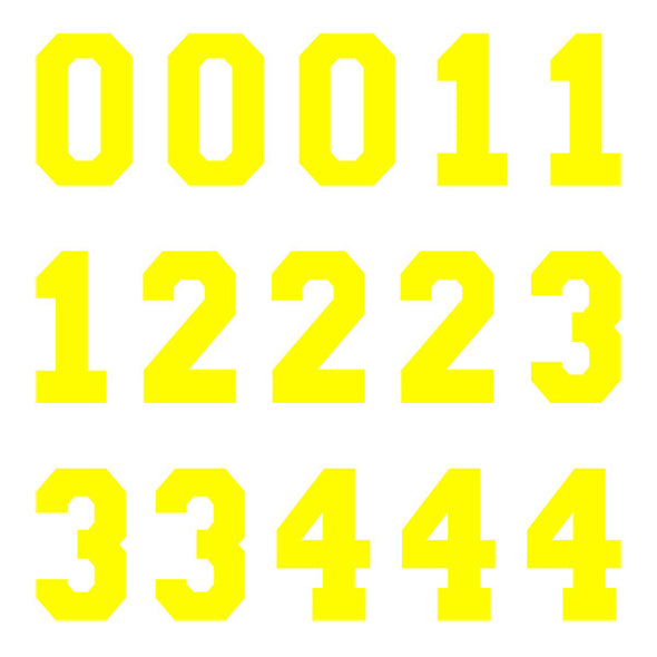 iD4 Varsity Pro Number Kit Yellow Large Neon Sheet 1